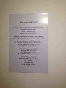 Acknowledgement in one of the sections of the National Museum