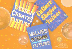 «Design creates culture. Culture shapes values. Values shape the Future.» Robert L. Peters, designer and author. As a creative I believe we literally have the power to shape the future so we should be responsible in the artworks, designs and messages that we create. Have you thought about what message and impact you want the future to have? What are you doing so that message can be brought to life? Created with Adobe Illustrator and Adobe Dimension